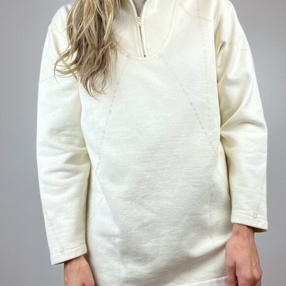 Vintage Quarter Zip Outdoors Long Sleeve Pullover Sweater Cotton Blend 80s 1980 - Picture 4 of 12